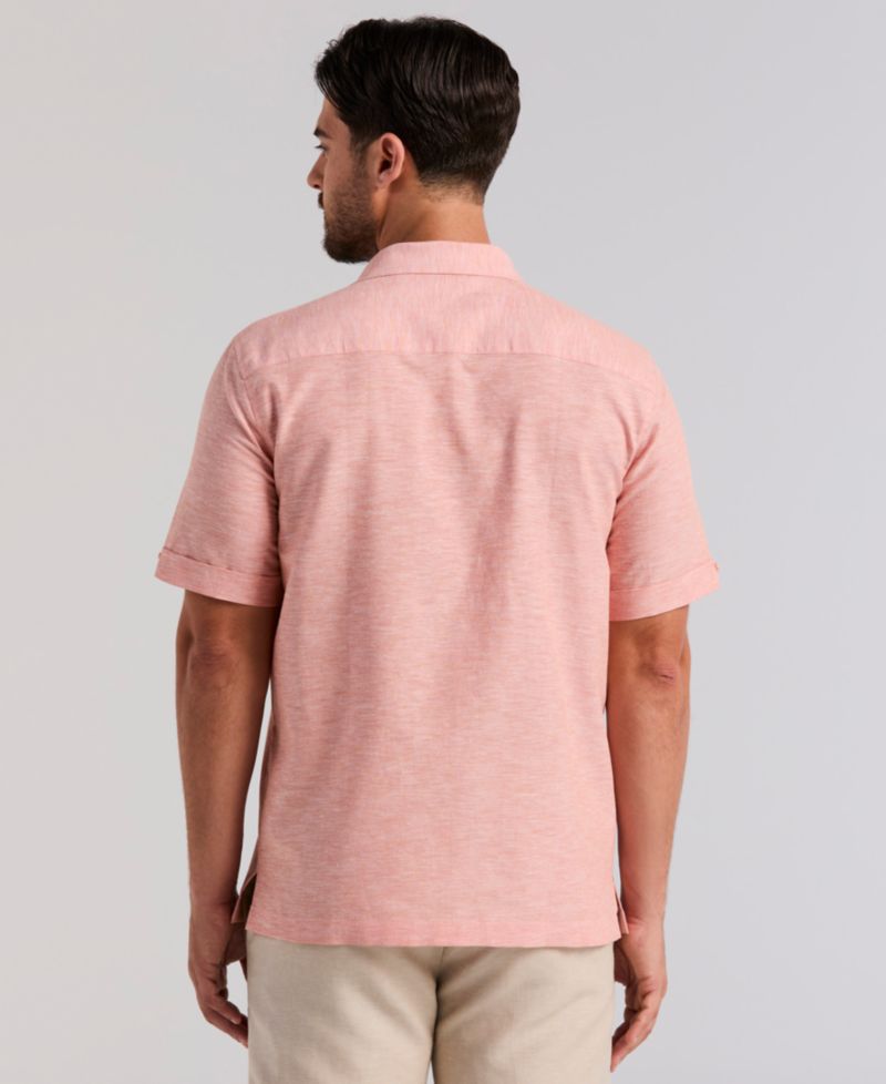Men's Embroidered Linen Blend Shirt