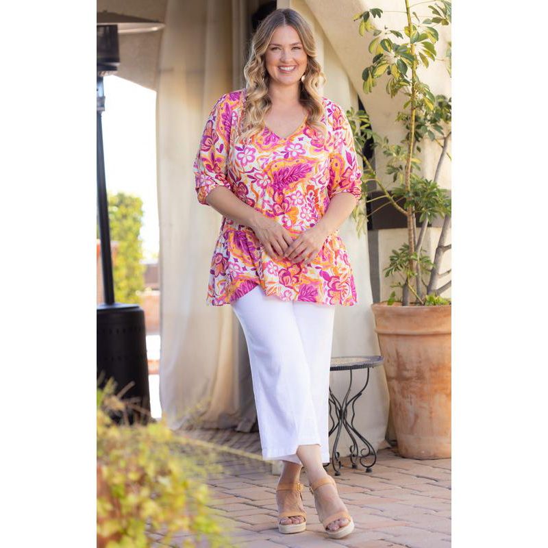 Women's Plus Size Oasis V-Neck Tunic Top