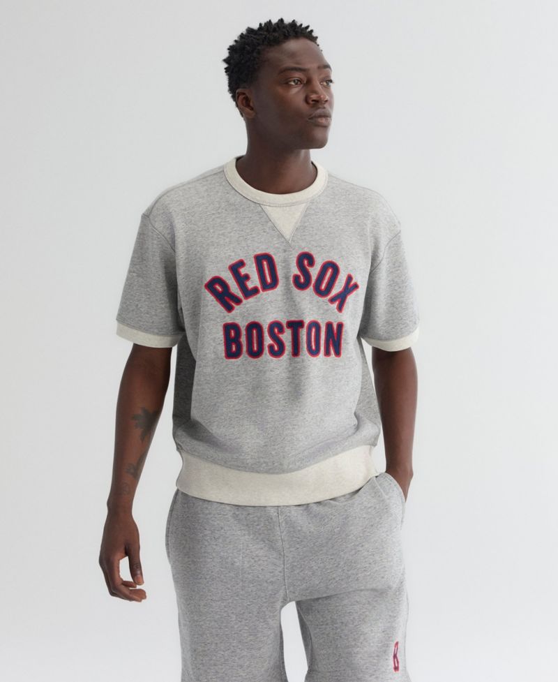 Men's Boston Red Sox Iconic Terry Relaxed-Fit Short-Sleeve Sweatshirt