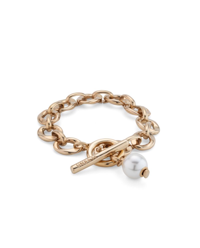Links and Cultivated Pearl Charm Bracelet