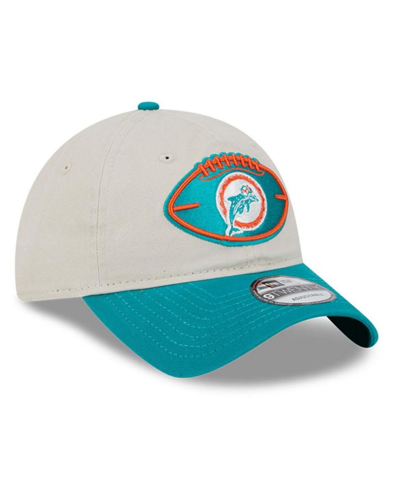 Men's Stone/Aqua Miami Dolphins 2024 Sideline Historic 9TWENTY Adjustable Hat