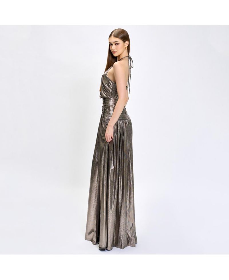 Women's Aisha Ruched High Neck Gown