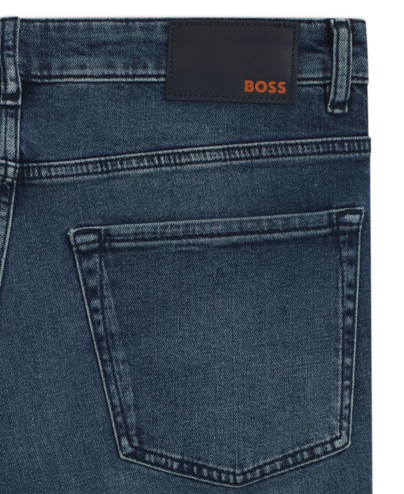 Men's Mid-Blue Comfort-Stretch Regular-Fit Jeans