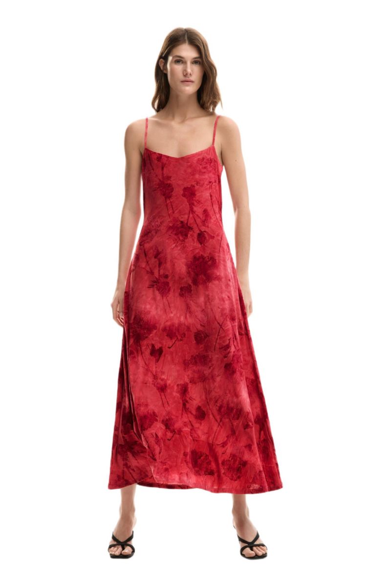 Women's Flocked strap dress
