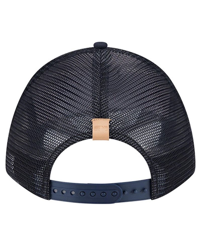 Men's Stone/Navy Detroit Tigers Text A-Frame Trucker 9FORTY Hat