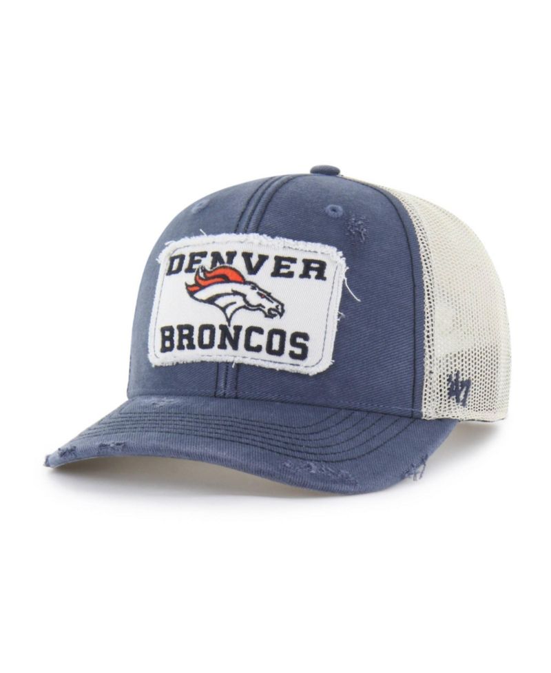 Men's Navy Denver Broncos Egremont Well-Worn Adjustable Trucker Hat