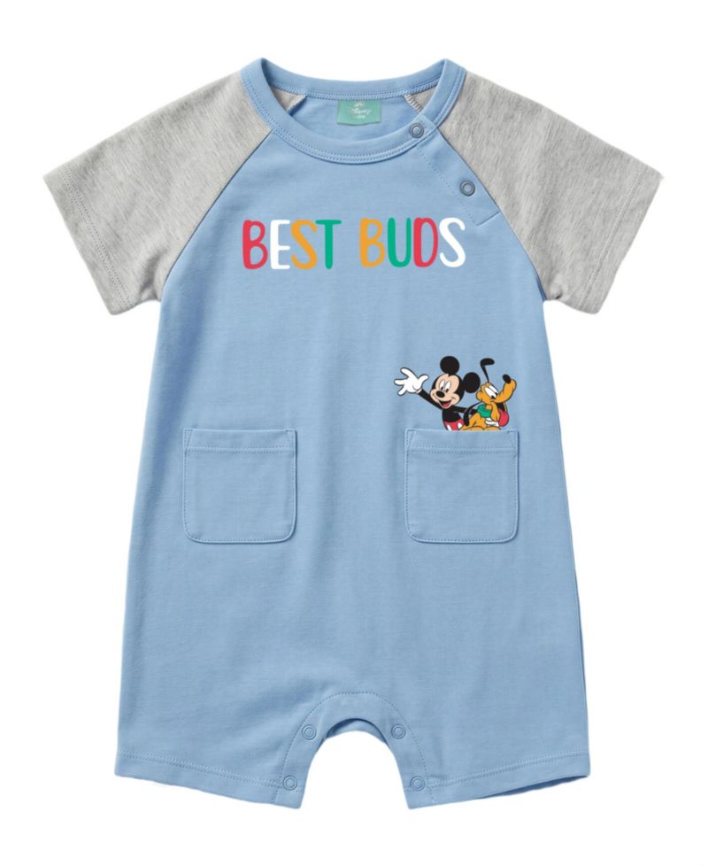 Baby Boys' Mickey Print Romper and Hat, 2-Piece Set