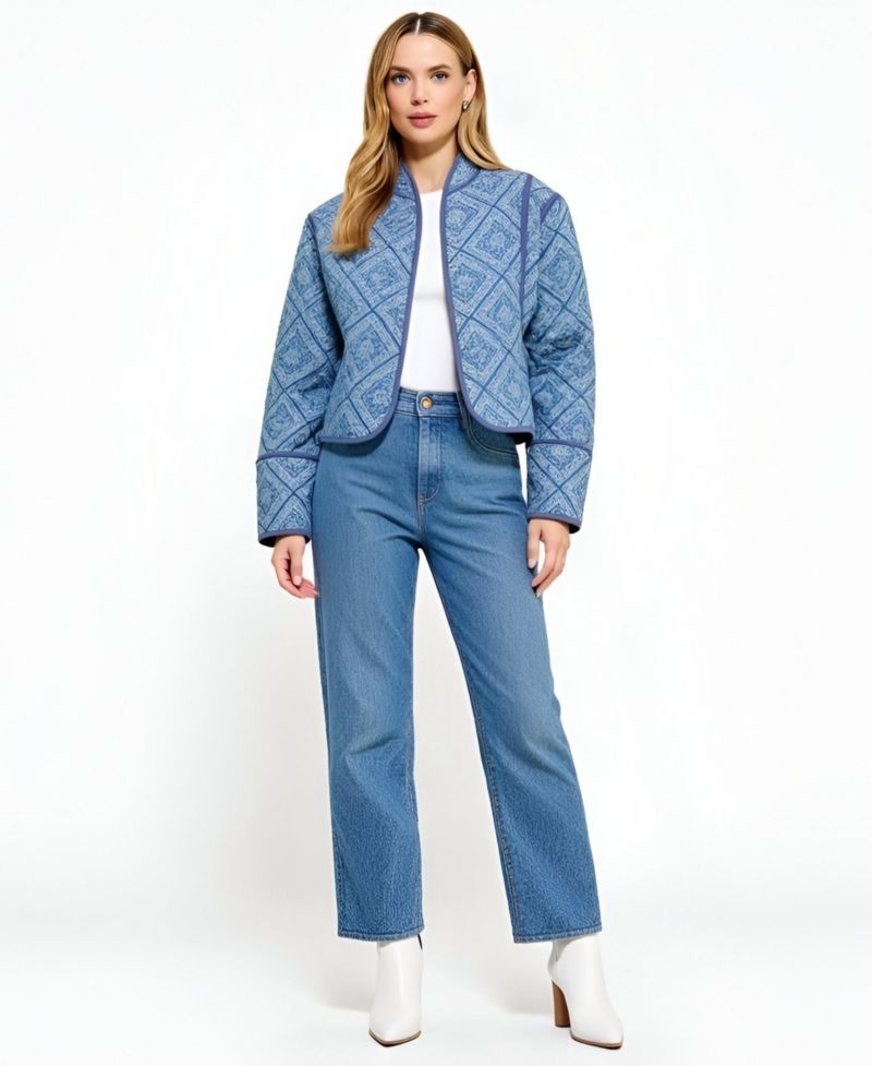 Women's Diamond Quilted Open-Front Jacket