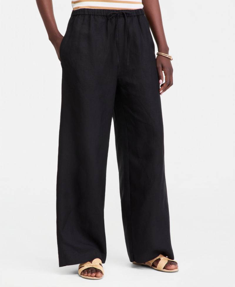 Women's Linen-Blend Drawstring Pants