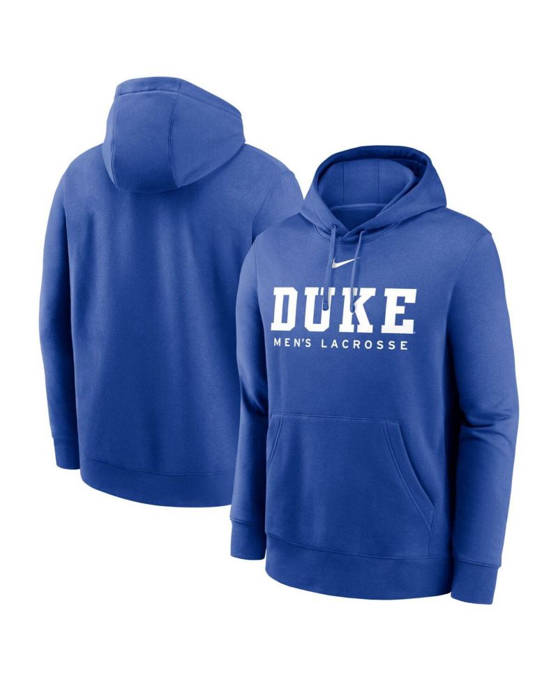 Men's Royal Duke Blue Devils Lacrosse Stacked Fleece Pullover Hoodie