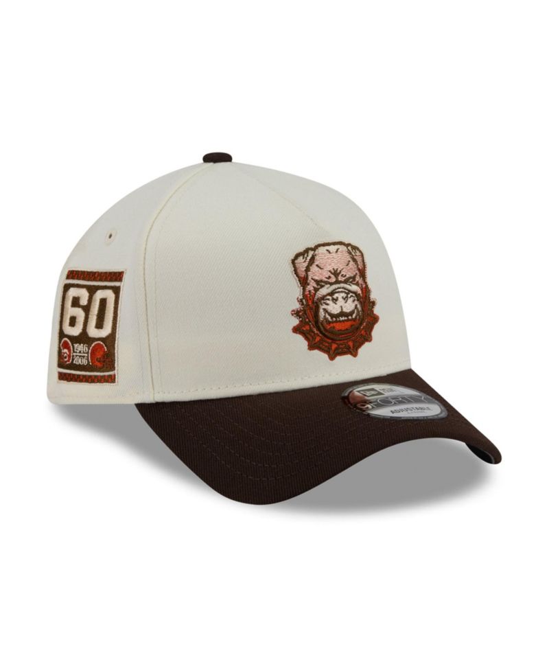 Men's Cream/Brown Cleveland Browns Pumpkin Spice A-Frame 9FORTY Adjustable Hat
