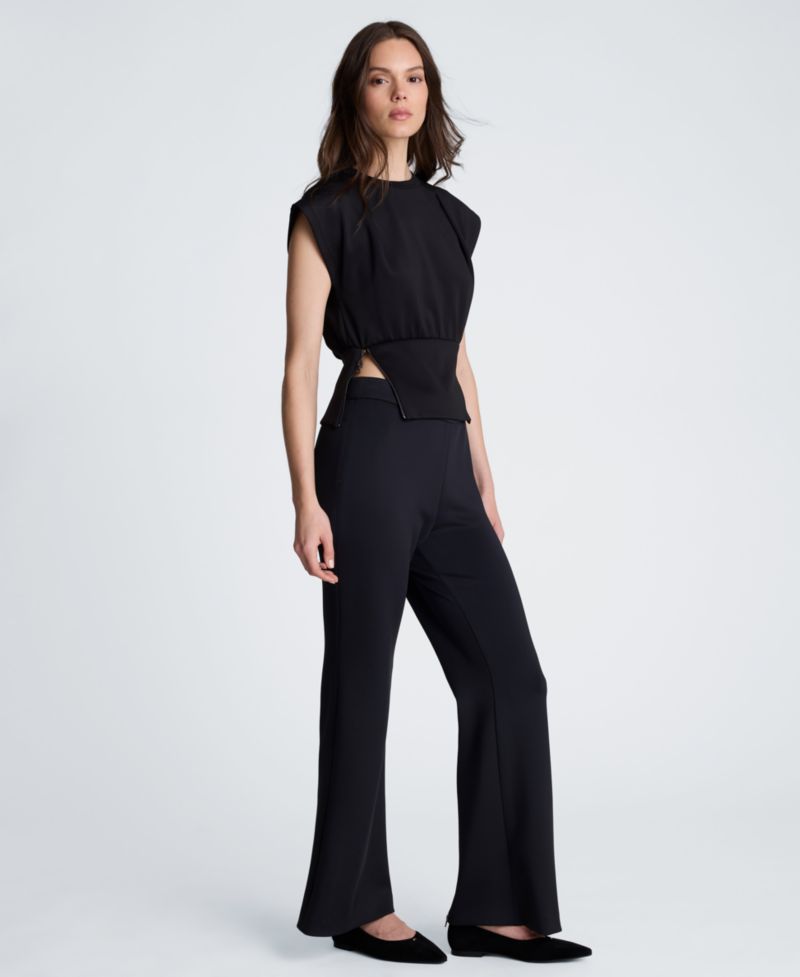 Women's High-Rise Zip-Back Flare Pants