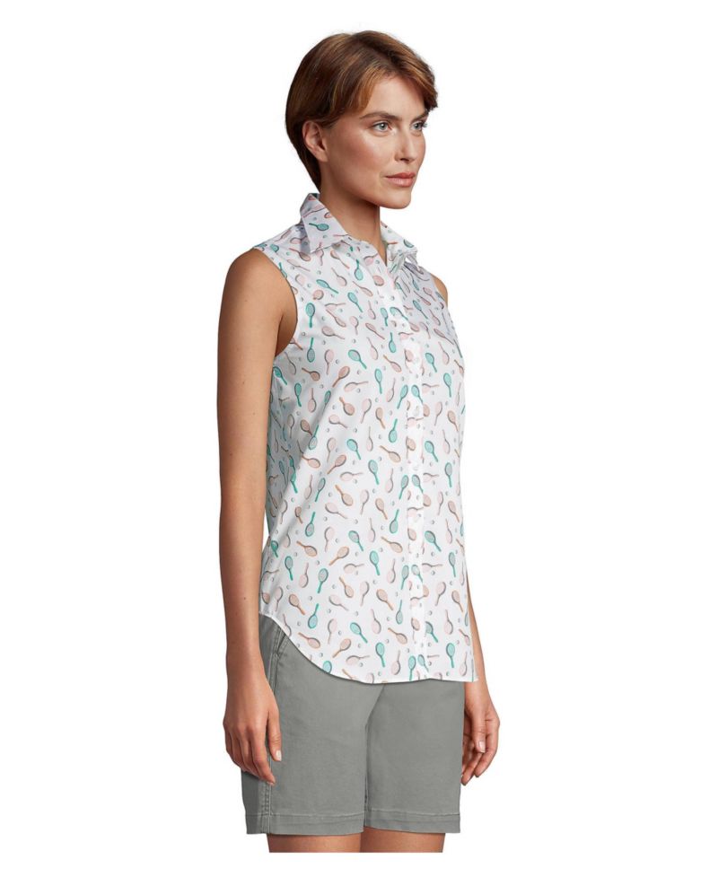 Women's No Iron Supima Cotton Sleeveless Shirt
