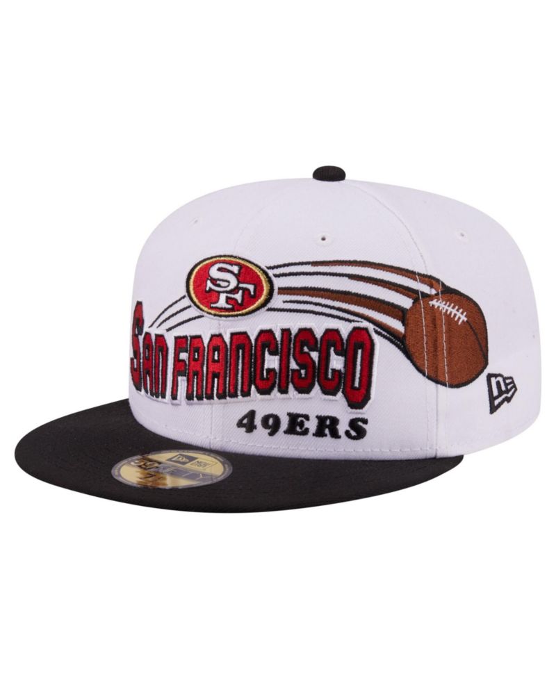Men's White/Black San Francisco 49ers Retro Swoop 59FIFTY Fitted Hat