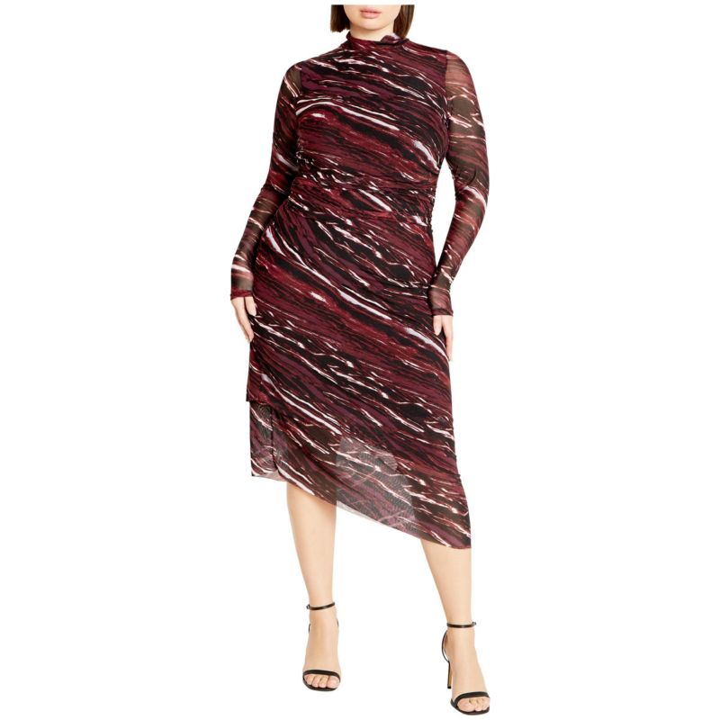 Plus Size Mesh Miranda Print Dress