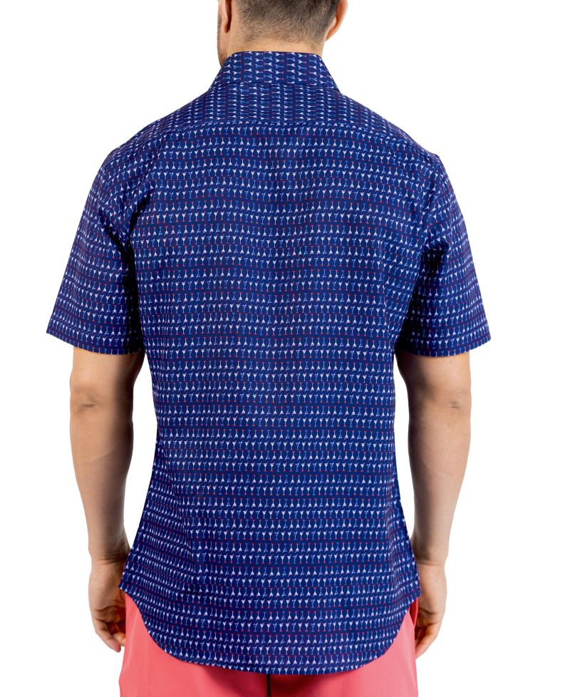 Men's Martini Glasses Printed Performance Short Sleeve Shirt
