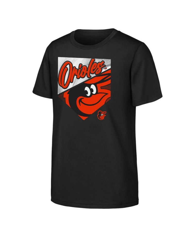 Big Boys and Girls Black Baltimore Orioles Prime Plate T-Shirt