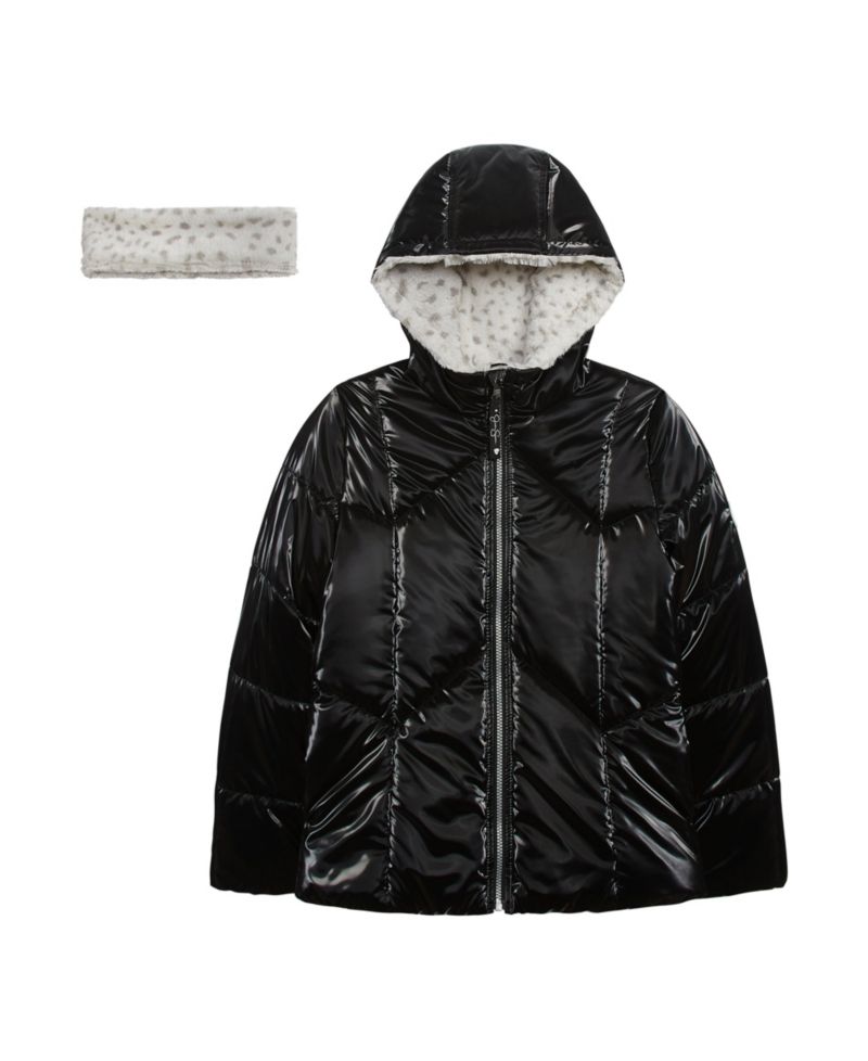 Girls 7-16 Reflective Shine Fashion Puffer Jacket