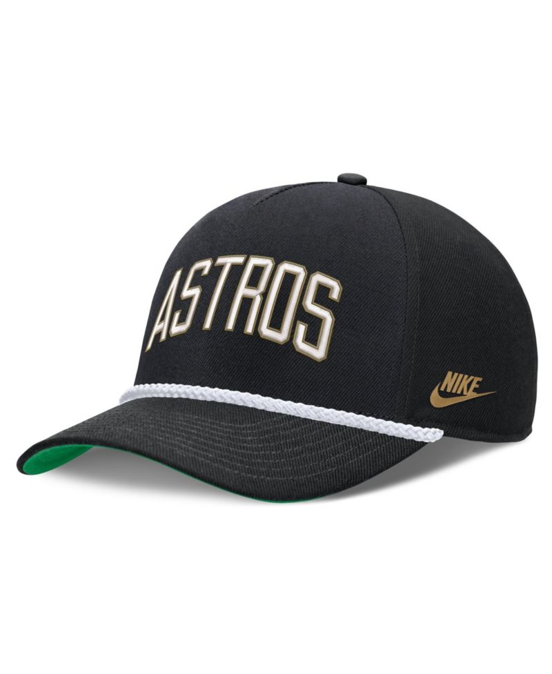 Men's Black Houston Astros Cooperstown Collection Rise Adjustable Hat