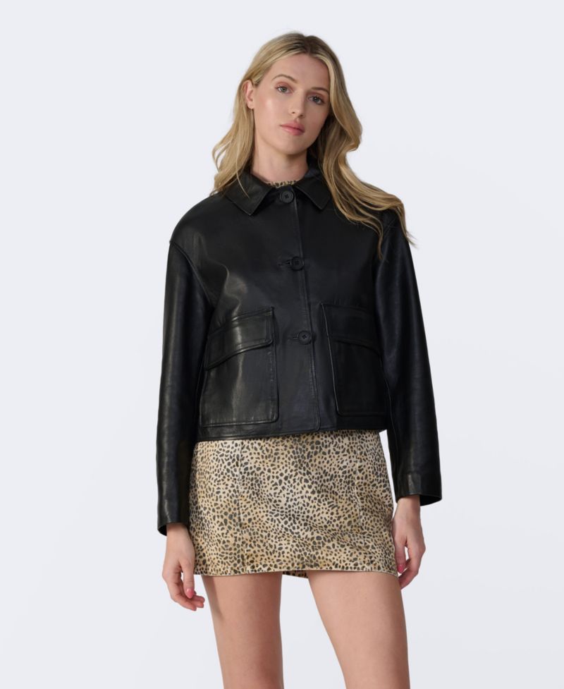 Women's Ella Cropped Leather Jacket