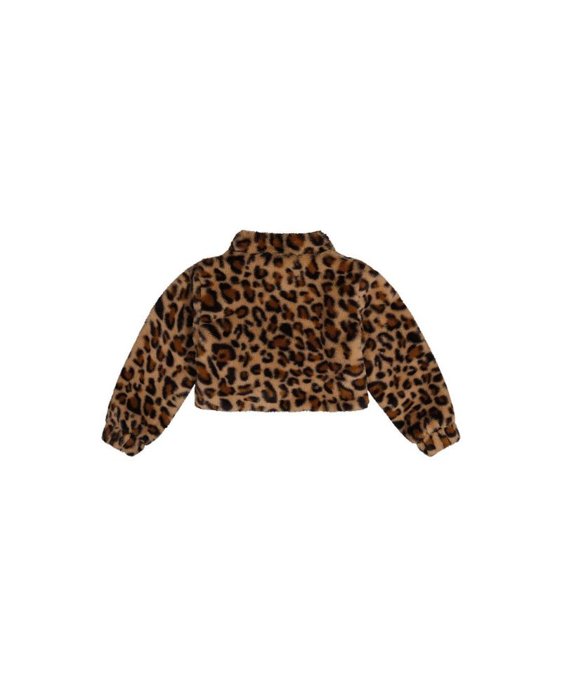 Kids & Baby Little and Big Girl 6-14 Faux Fur Jacket Leopard Print