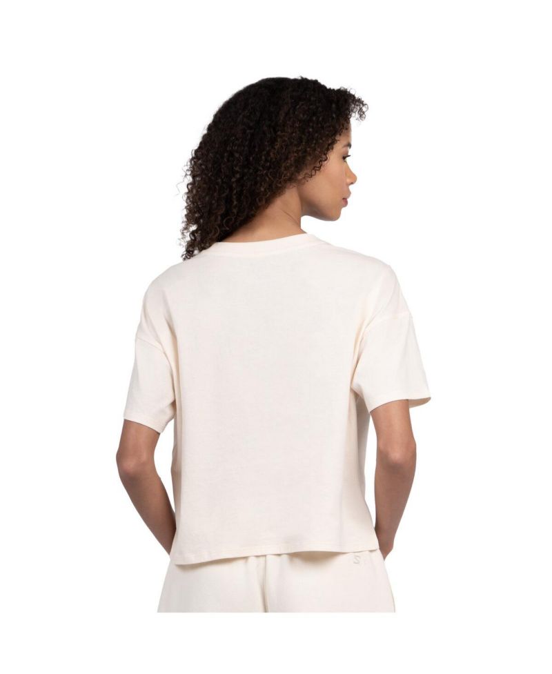 Women's Cream Buffalo Bills Pastel Travel Boxy Cropped T-Shirt