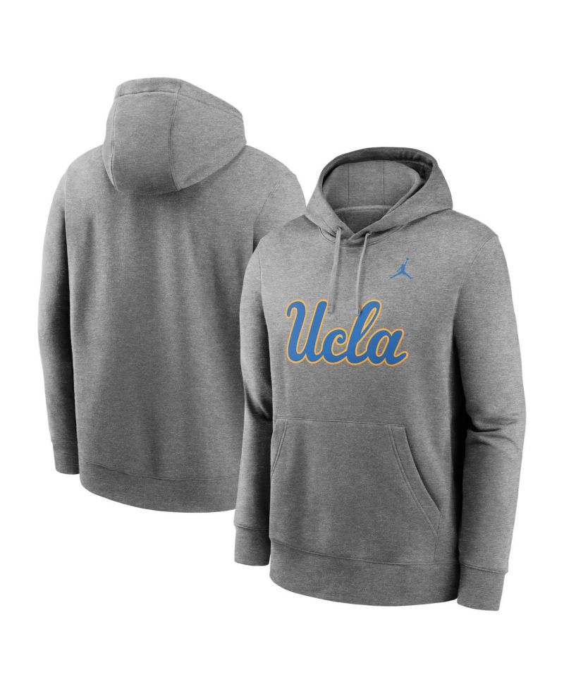 Men's Heather Gray UCLA Bruins Primetime Evergreen Club Fleece Pullover Hoodie