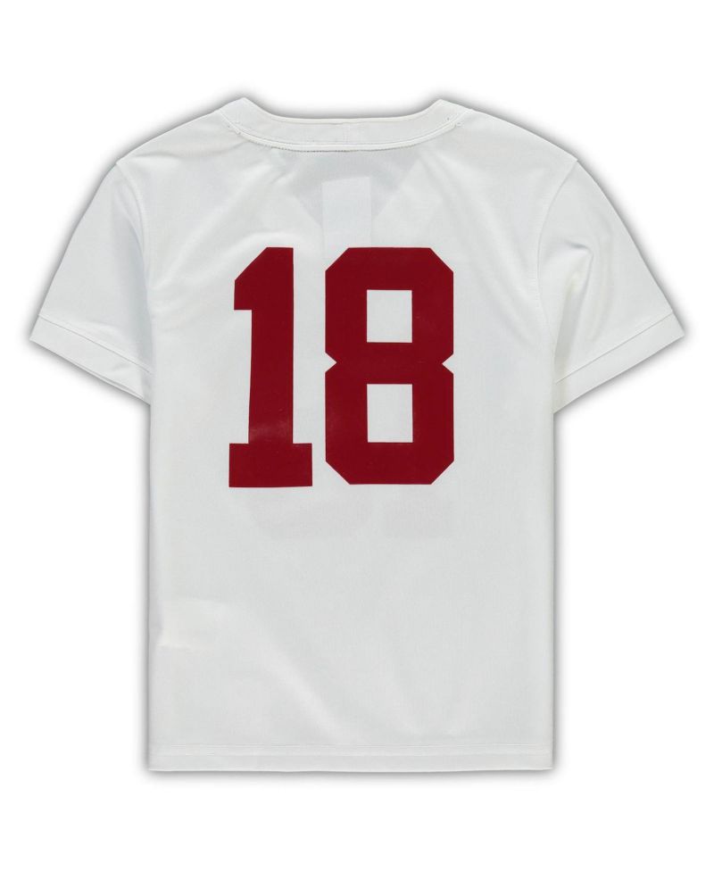 Preschool Boys and Girls #18 White Alabama Crimson Tide Untouchable Football Team Jersey