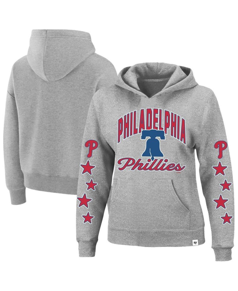 Women's Heather Gray Philadelphia Phillies Plus Size Starry Eye Hoodie