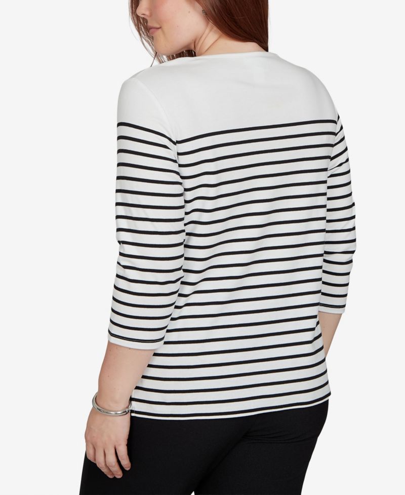 Women's Classic Poinsettia Stripe Knit Top
