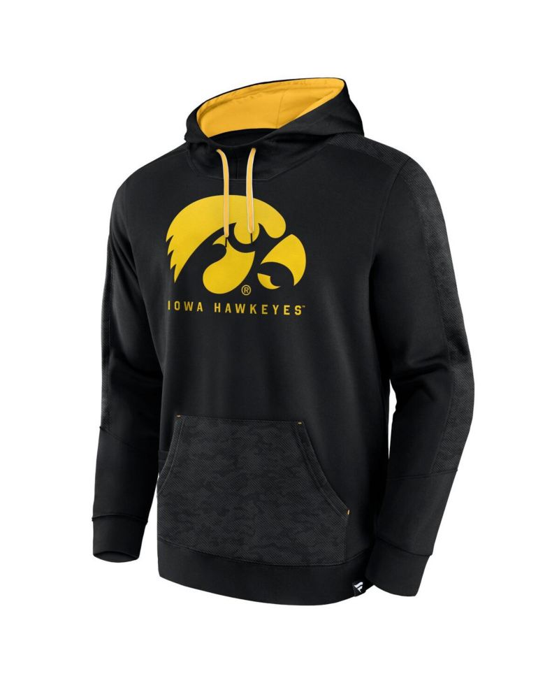 Men's Black Iowa Hawkeyes Defender Pullover Hoodie