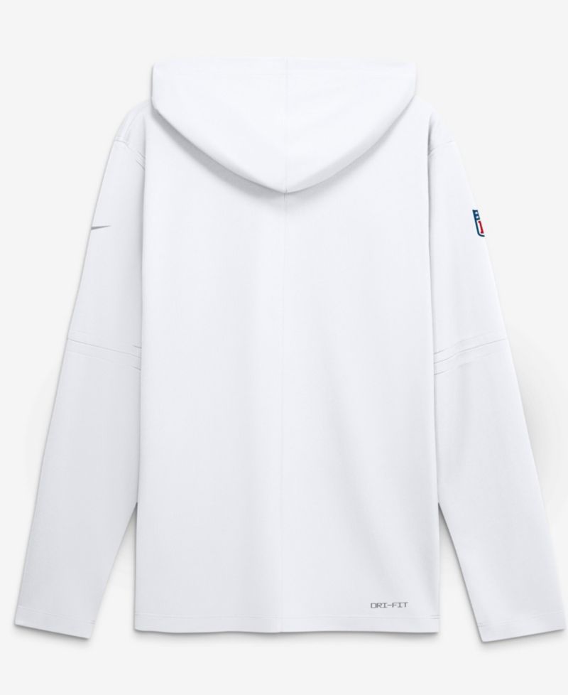 Men's Los Angeles Rams Fearsome White Sideline Lightweight Long Sleeve Hooded Dri-FIT T-Shirt