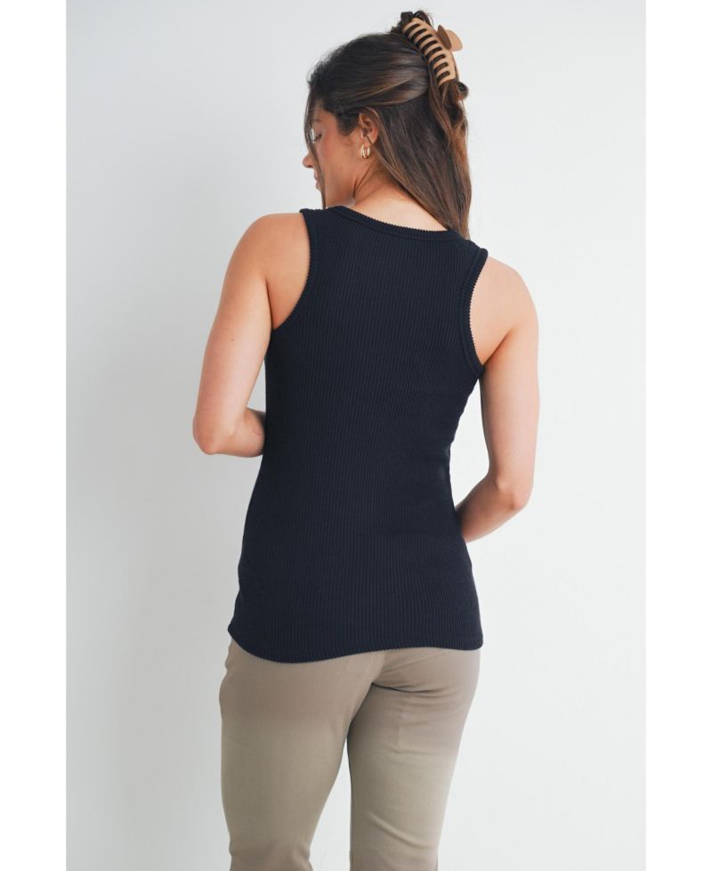 Maternity Ribbed Scoop Neck Tank Top