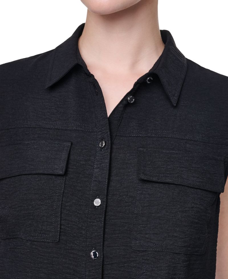 Women's Washer Collared Top