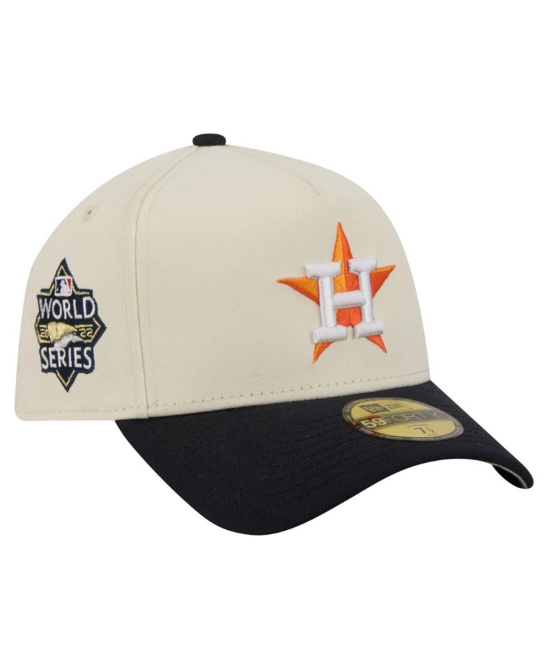 Men's Cream Houston Astros Chrome A-Frame 59FORTY Fitted Hat