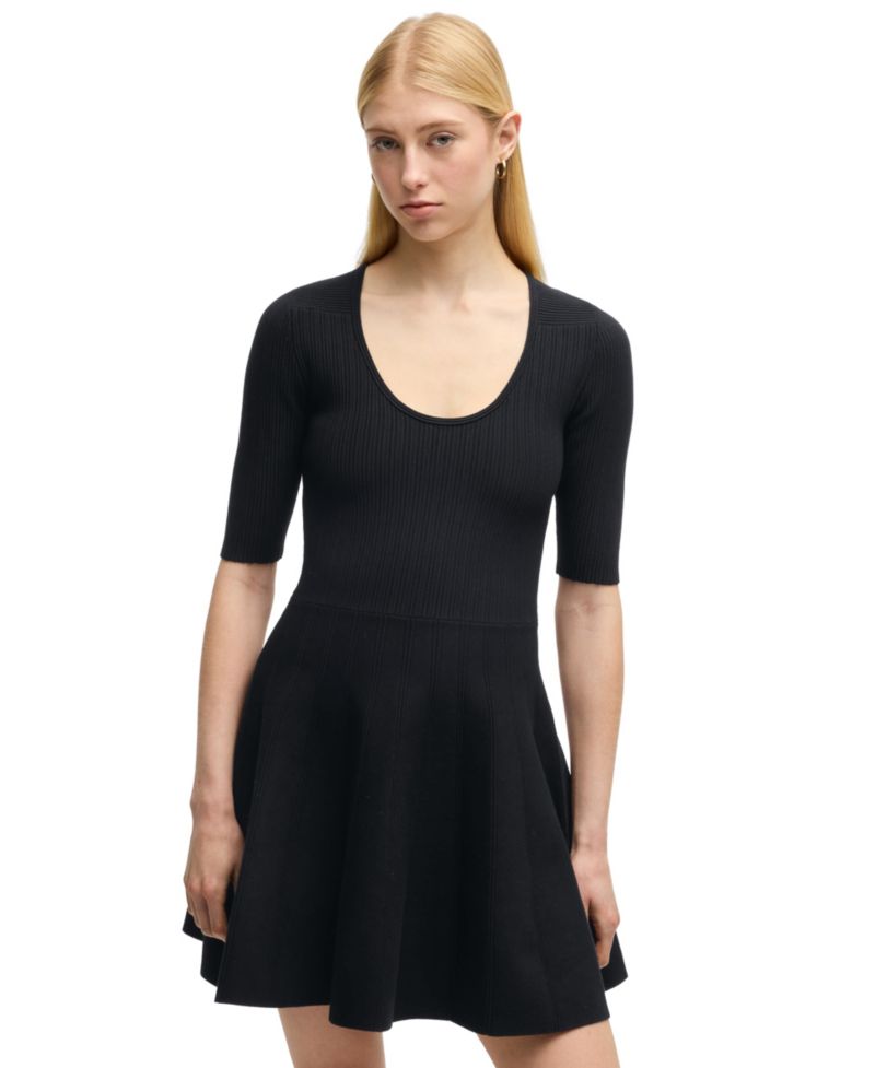 BOSS by Women's Scoop-Neck Flared Dress