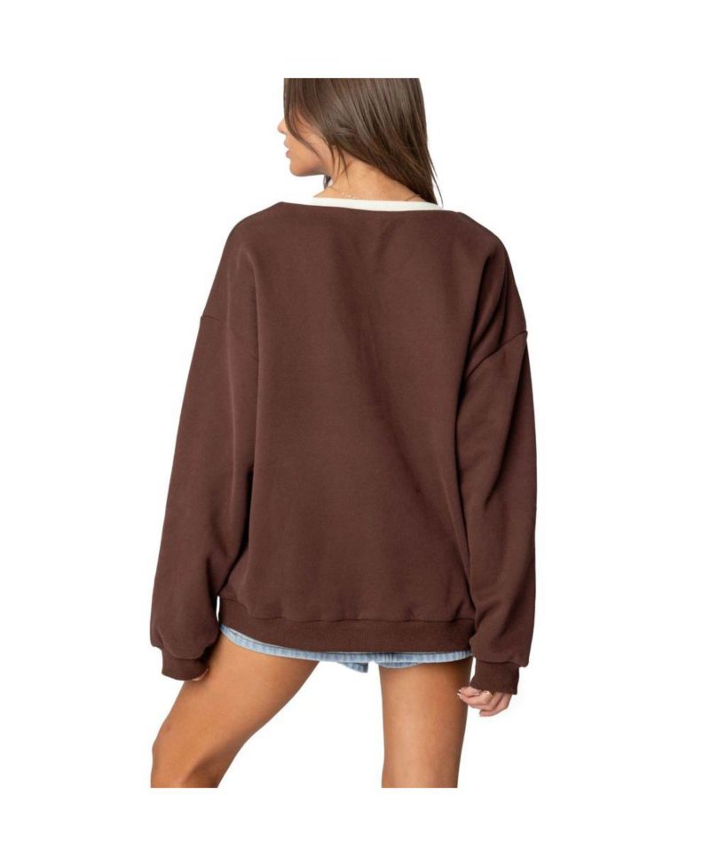 Women's 76 Oversized V Neck Sweater