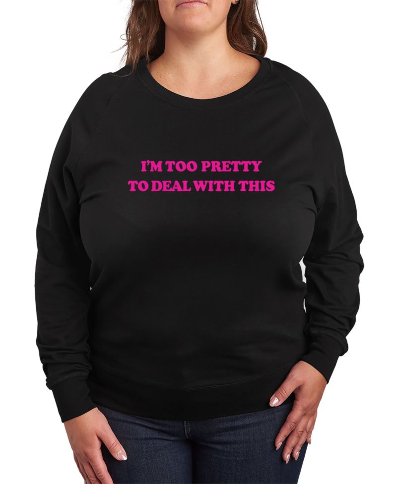Plus Size Too Pretty Graphic Crew Neck Top