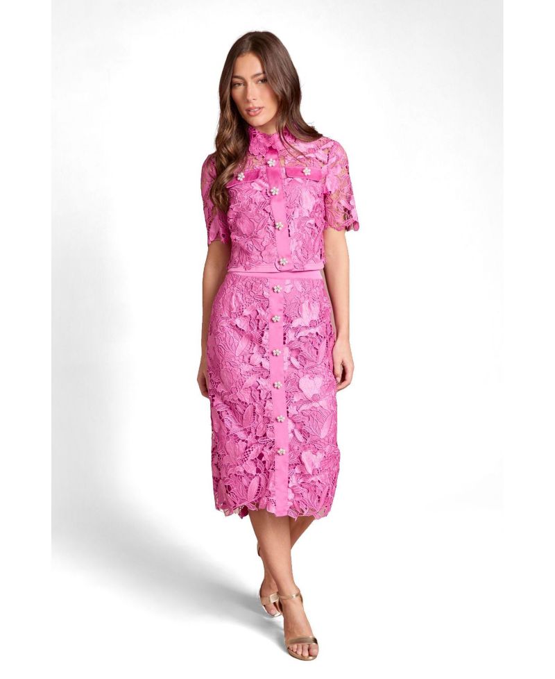 Women's Lace Embroidered Pencil Skirt