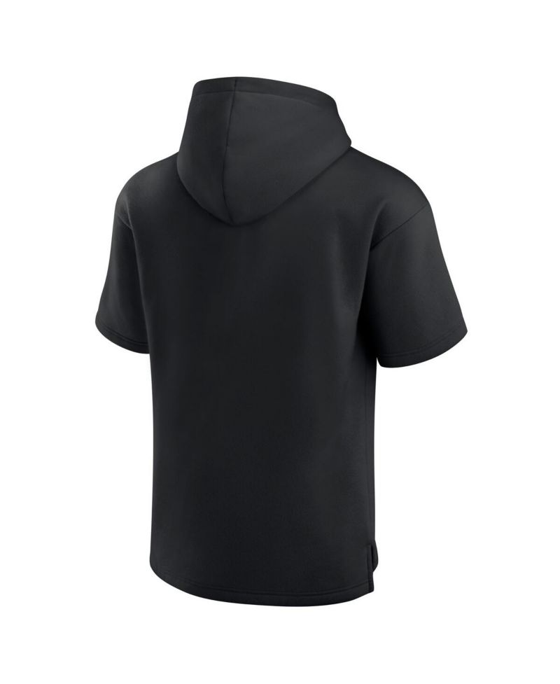 Men's Black Philadelphia 76ers Elements Ready Short Sleeve Pullover Hoodie