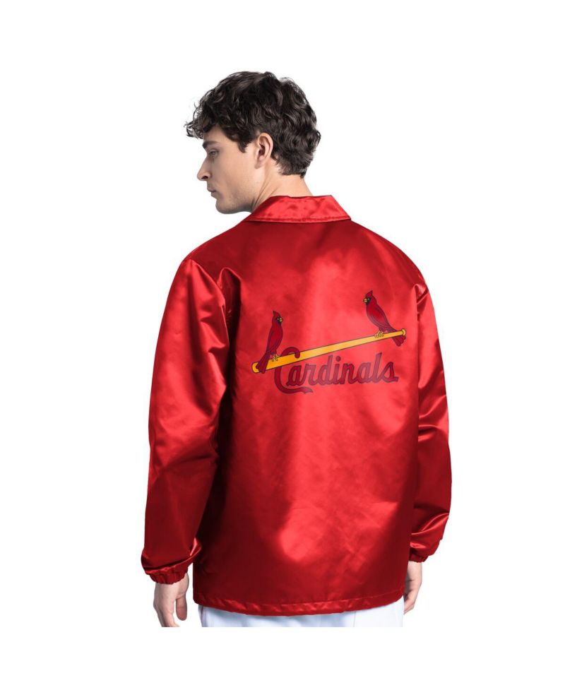 Men's Red St. Louis Cardinals Cooperstown Collection Point Man Full-Snap Coaches Jacket