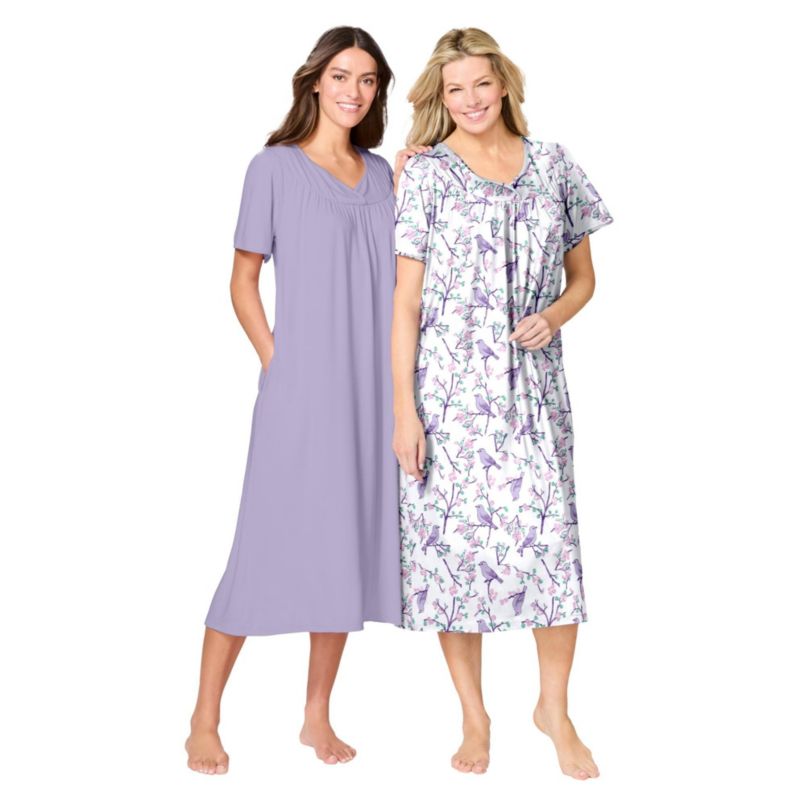Plus Size Only Necessities 2-Pack Bib Gown