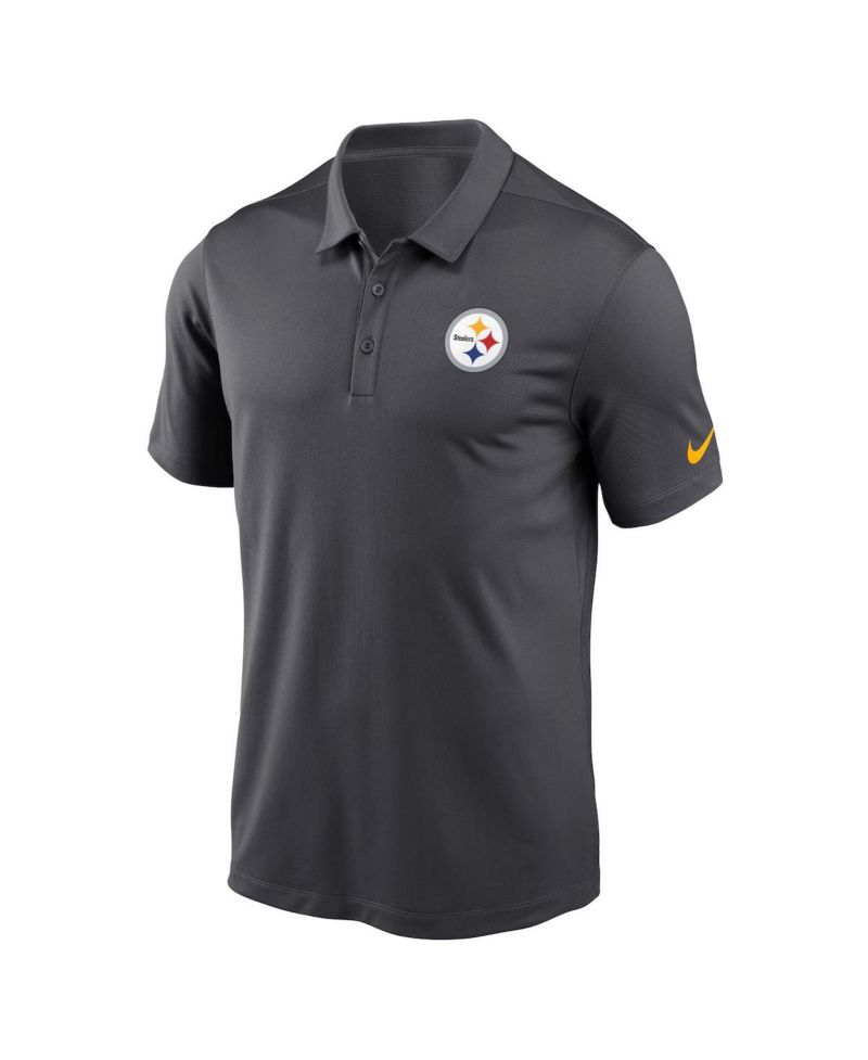 Men's Anthracite Pittsburgh Steelers Franchise Team Logo Performance Polo