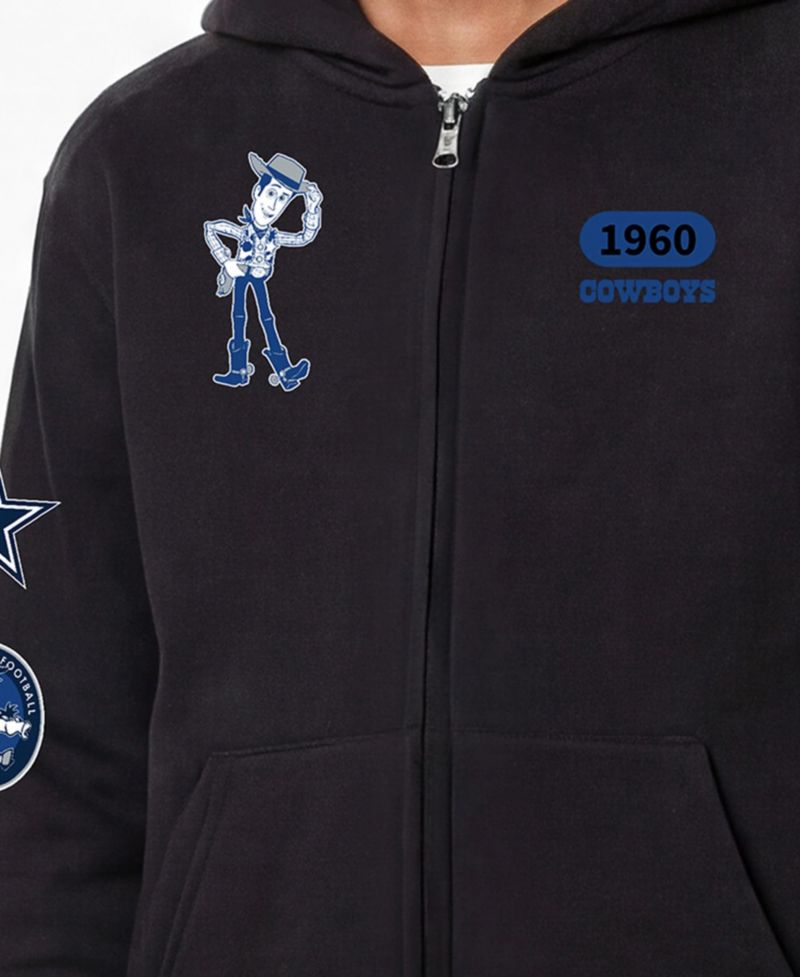 Big Boys and Girls Disney x Black Dallas Cowboys Woody Collection Full-Zip Hoodie