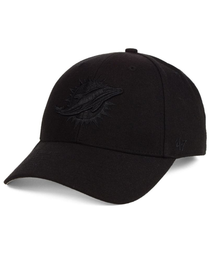 Miami Dolphins Black & Black MVP Strapback Cap