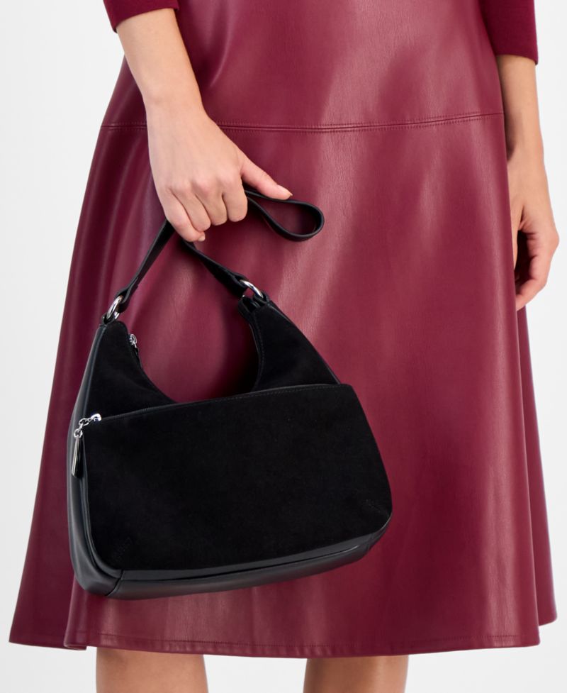 Nappa Suede Combo Hobo Bag