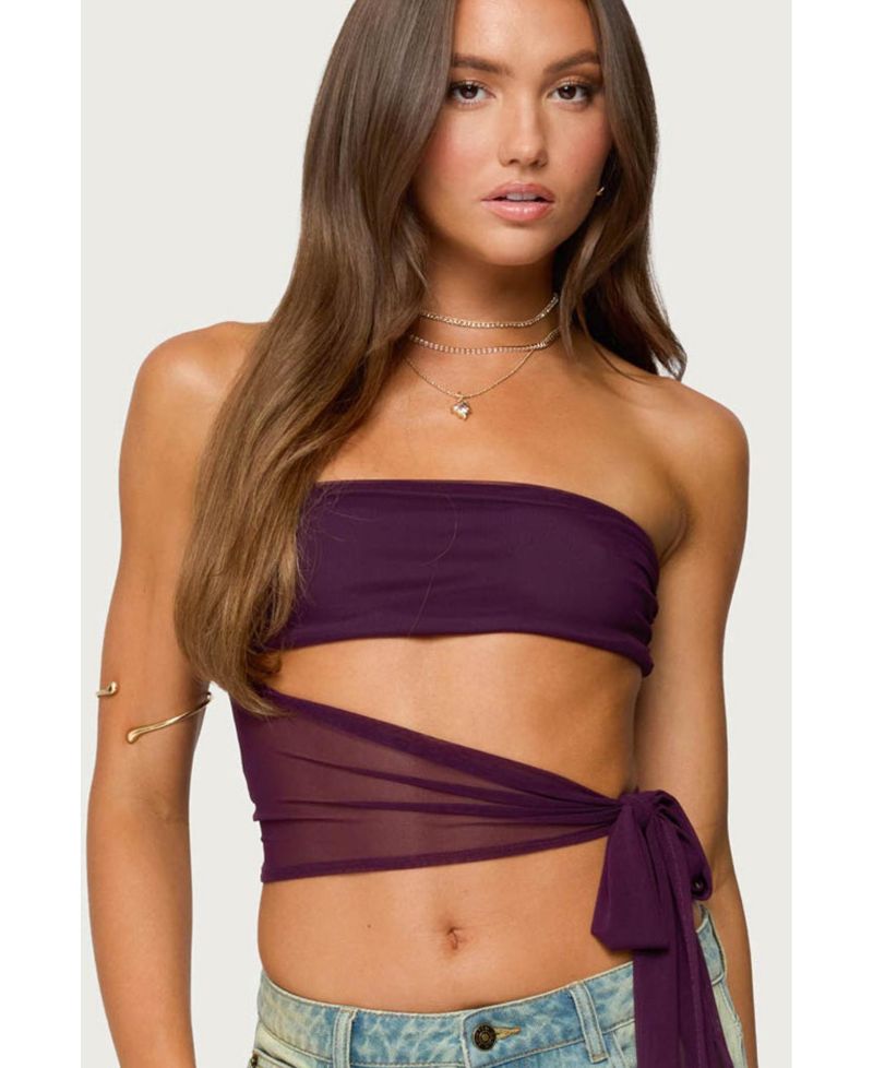 Women's Amaro Strapless Side Tie Cut Out Top