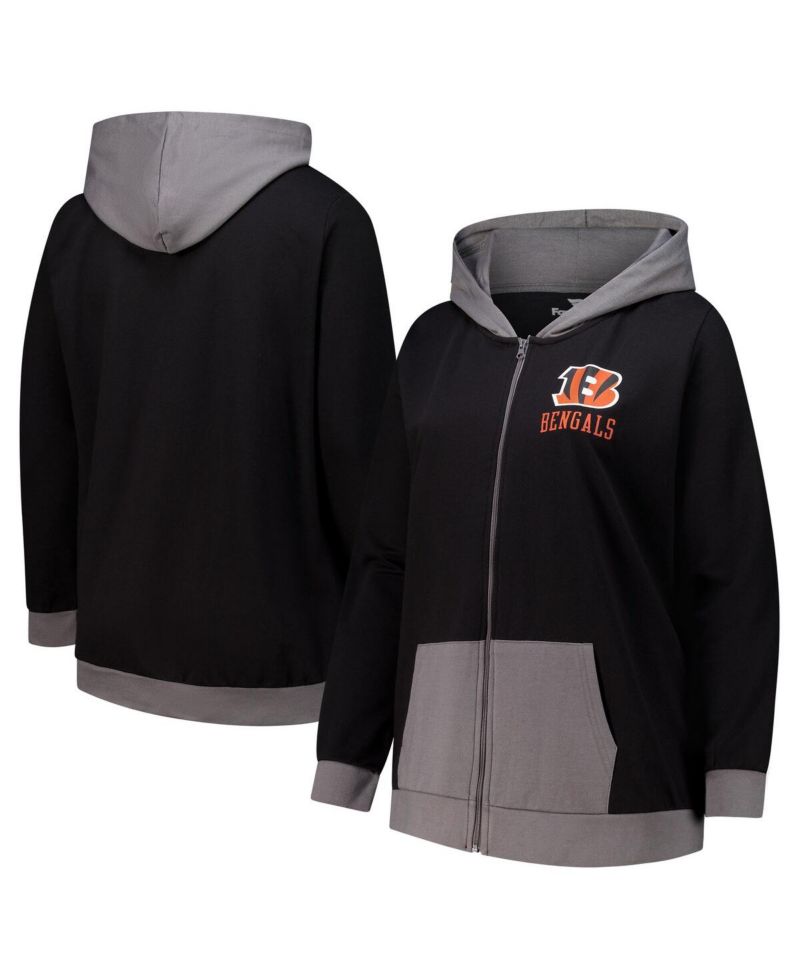 Women's Black Cincinnati Bengals Hit It Full-Zip Hoodie