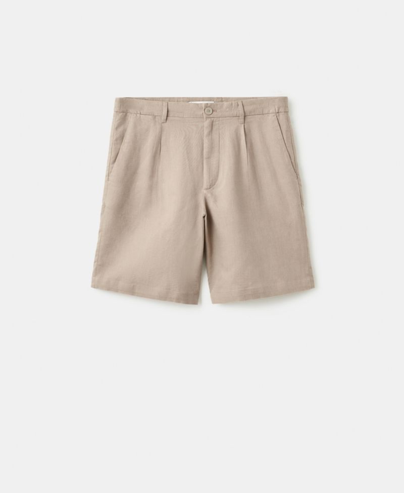 Men's Linen-Cotton Blend 9.29" Bermuda Shorts
