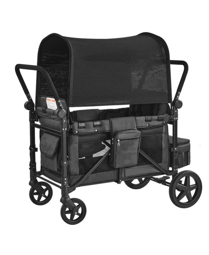 4 Seat Wagon Stroller 330 lb Foldable Push Pull with Canopy